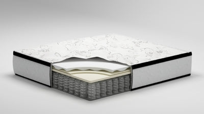 Ashley Furniture Chime 12 Inch Hybrid Twin Mattress in a Box White;Black/Gray