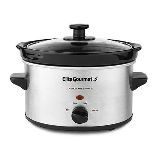 Elite Gourmet 2qt Stainless Steel Slow Cooker - Smart Neighbor