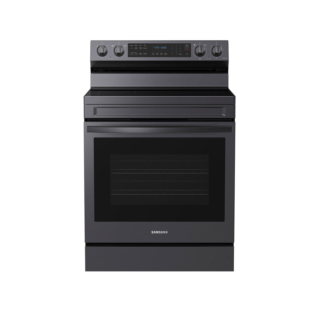 Samsung 6.3 cu. ft. Smart Freestanding Electric Range with No-Preheat Air Fry and Convection in Black Stainless Steel