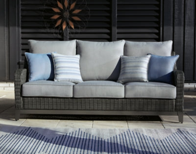 Ashley Furniture Elite Park Outdoor Sofa with Cushion Black/Gray