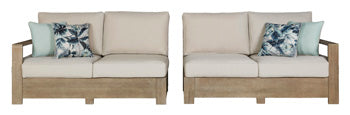Silo Point Right-Arm Facing/Left-Arm Facing Outdoor Loveseat with Cushion (Set of 2)