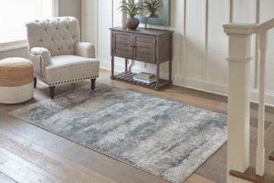 Ashley Furniture Shaymore Large Rug Blue;Brown/Beige