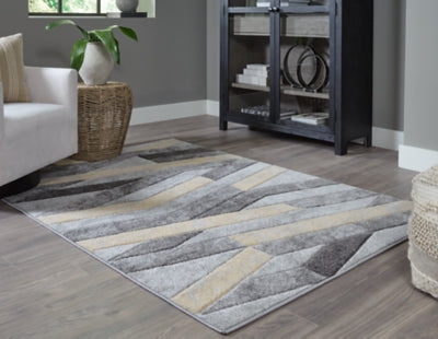 Ashley Furniture Wittson Medium Rug Black/Gray;Brown/Beige