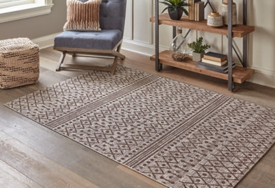Ashley Furniture Dubot Large Rug White;Black/Gray;Brown/Beige