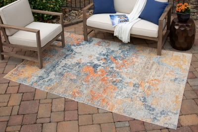 Ashley Furniture Wraylen Medium Rug Orange;Yellow;Black/Gray;Blue;Brown/Beige