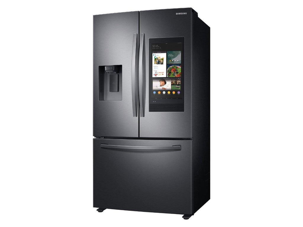 Samsung 26.5 cu. ft. Large Capacity 3-Door French Door Refrigerator with Family Hub™ and External Water & Ice Dispenser in Black Stainless Steel - Smart Neighbor