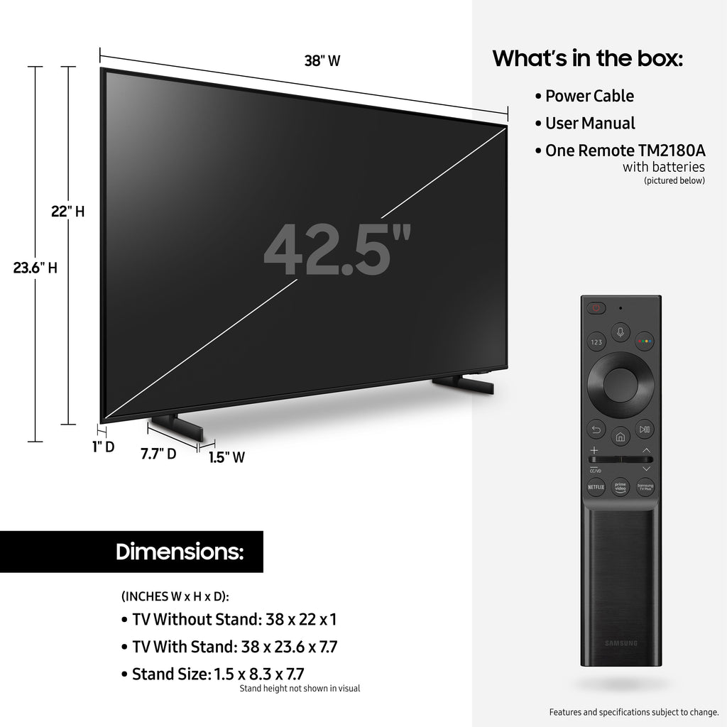 Samsung 43" Class AU8000 Crystal UHD Smart TV (2021)
