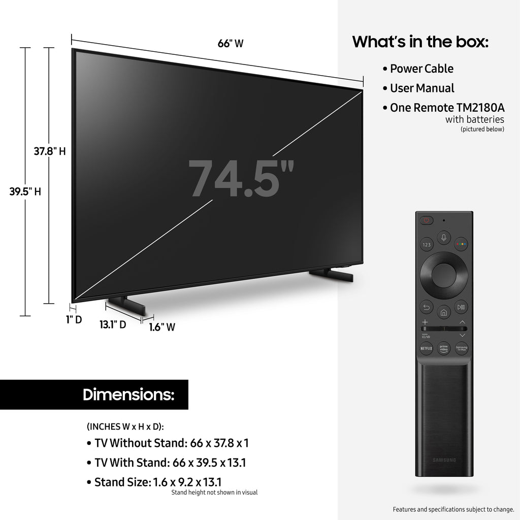 Samsung 75" Class AU8000 Crystal UHD Smart TV (2021)