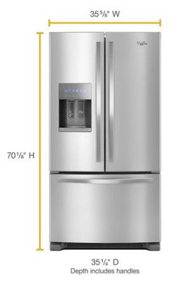Whirlpool 36-inch Wide French Door Refrigerator - 25 Cu. Ft.