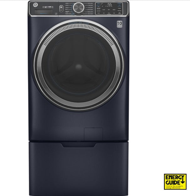 GE® 5.0 cu. ft. Capacity Smart Front Load Steam Washer - Sapphire Blue
