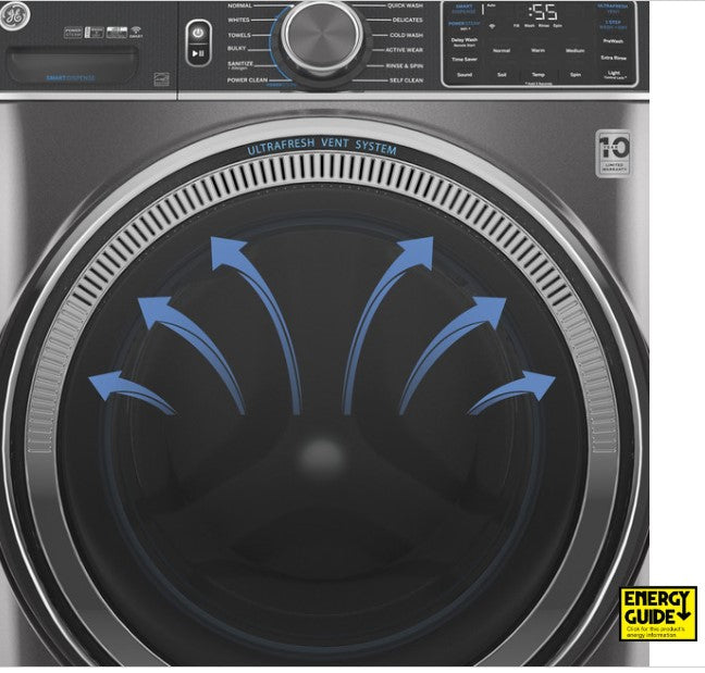 GE® 4.8 cu. ft. Capacity Smart Front Load Washer - White