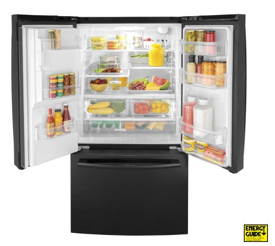 GE® 25.7 Cu. Ft. French-Door Refrigerator - Black