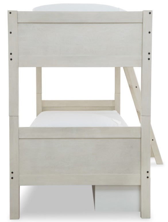 Ashley Furniture Robbinsdale Twin Bunk Bed with Ladder - Antique White