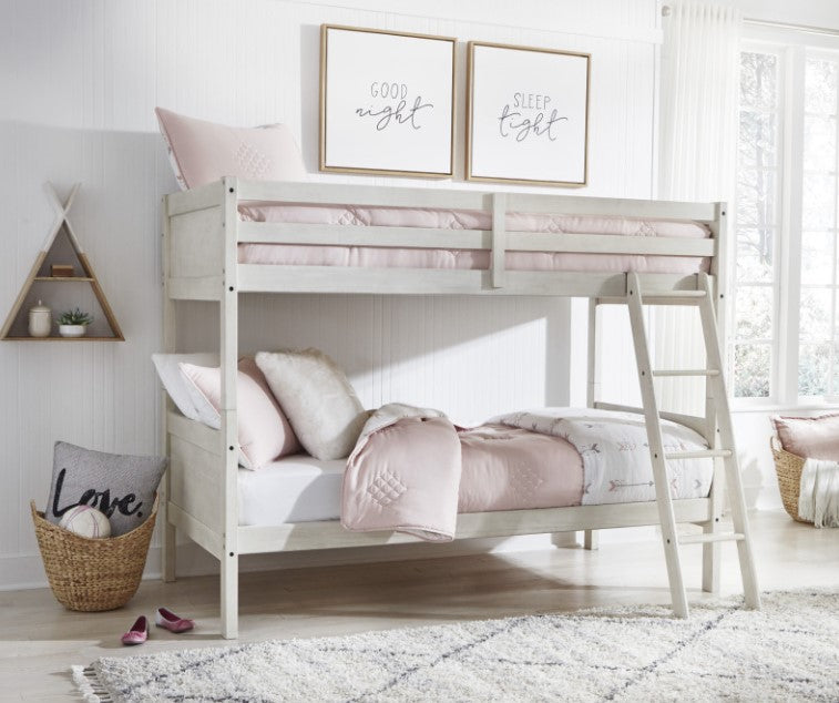 Ashley Furniture Robbinsdale Twin Bunk Bed with Ladder - Antique White