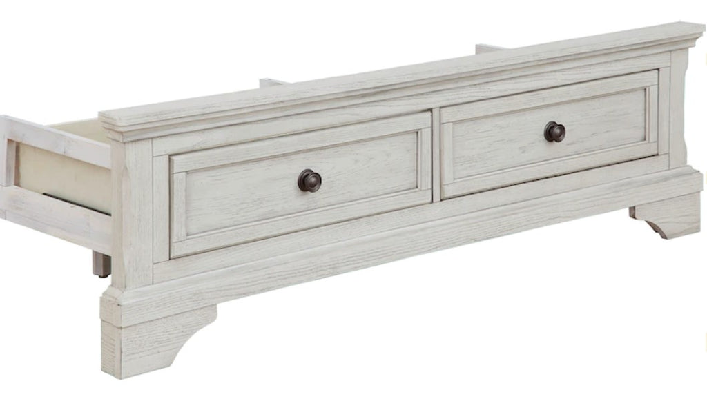 Ashley Furniture Robbinsdale Full Storage Footboard with Roll Slats - Antique White