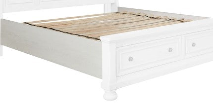 Ashley Funiture Robbinsdale King Rails with Roll Slats - Antique White