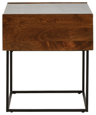 Ashley Furniture Rusitori End Table Black/Gray;Brown/Beige