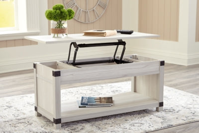 Ashley Furniture Bayflynn Lift-Top Coffee Table White;Black/Gray
