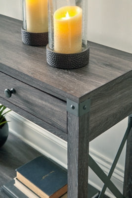 Ashley Furniture Freedan Sofa/Console Table Black/Gray