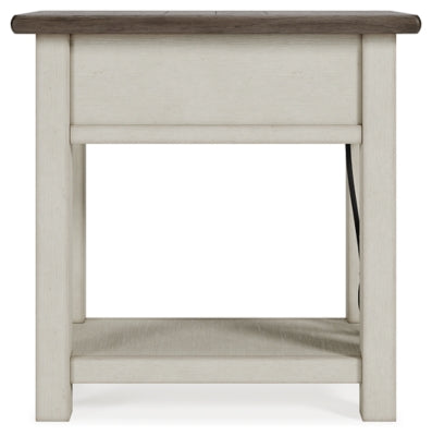 Ashley Furniture Bolanburg Chairside End Table White;Brown/Beige