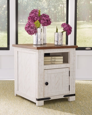 Ashley Furniture Wystfield End Table White;Brown/Beige