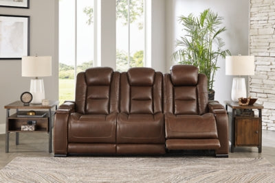 Ashley Furniture The Man-Den Power Reclining Sofa Brown/Beige