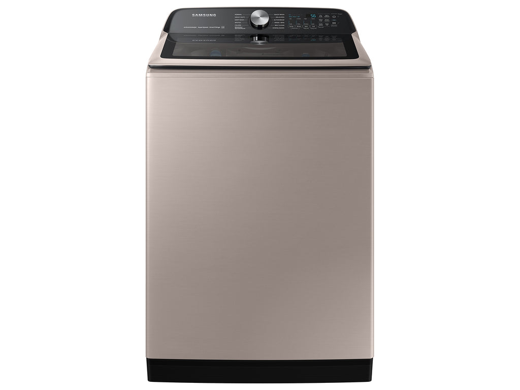 Samsung 5.2 cu. ft. Large Capacity Smart Top Load Washer with Super Speed Wash in Champagne