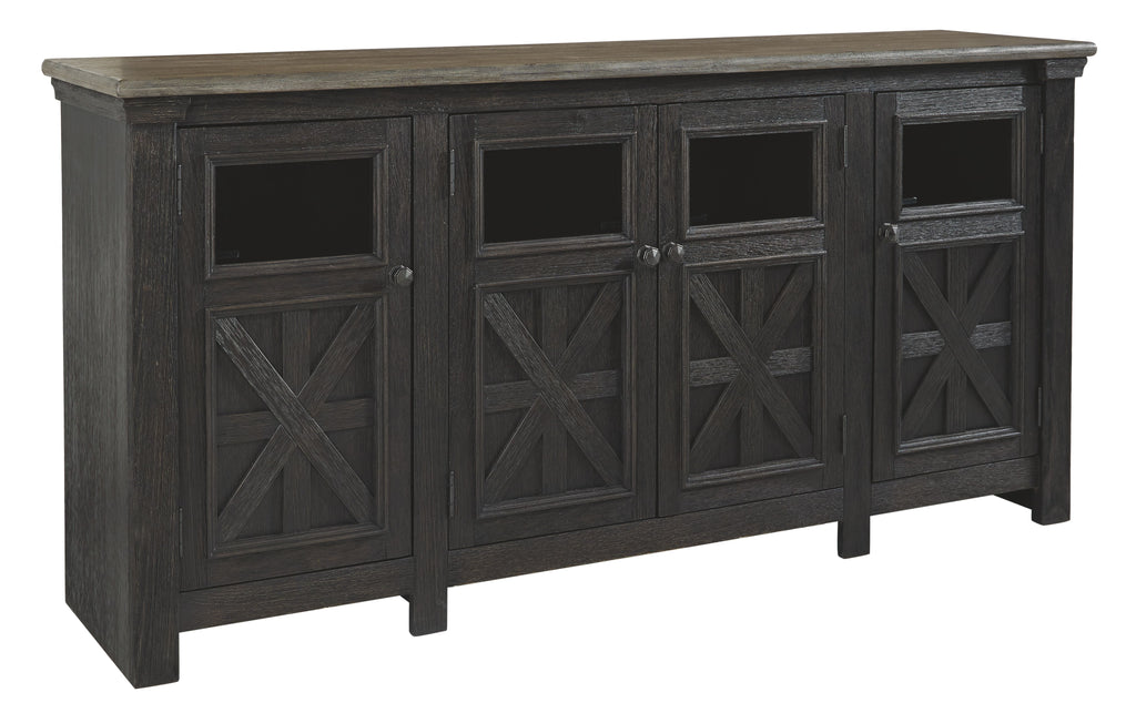 Tyler Creek - Black/Gray - Extra Large TV Stand