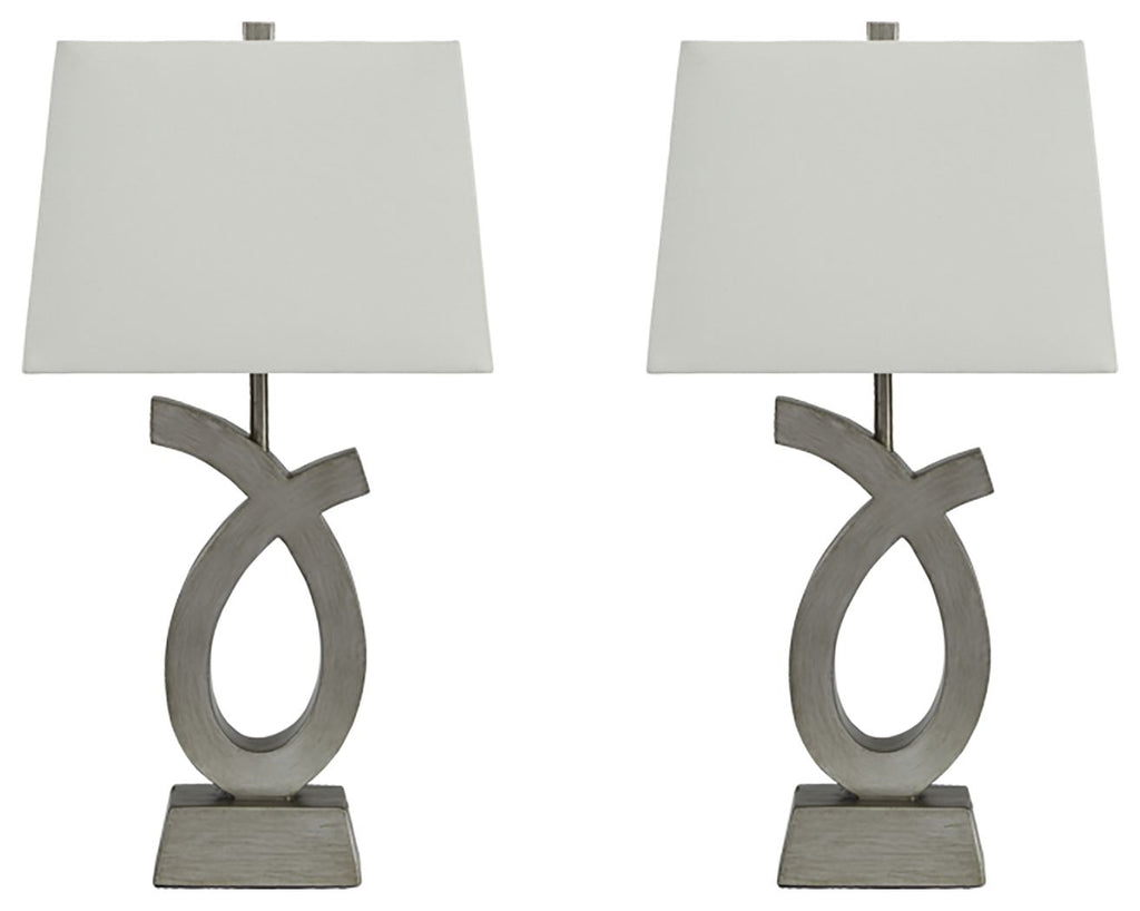 Amayeta - Silver Finish - Poly Table Lamp (2/CN)