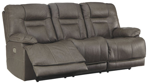 Wurstrow - Smoke - PWR REC Sofa with ADJ Headrest