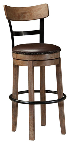 Pinnadel - Light Brown - Tall UPH Swivel Barstool(1/CN)