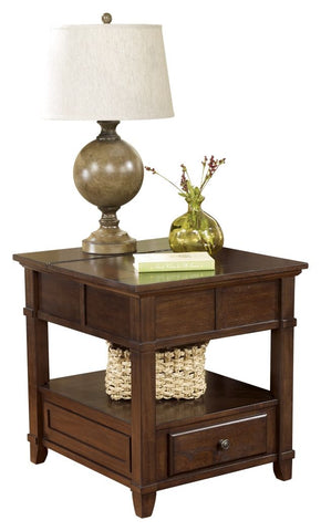 Gately - Medium Brown - Rectangular End Table