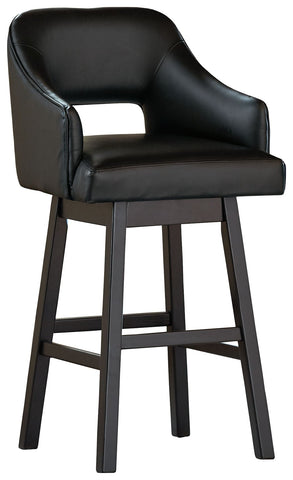 Tallenger - Black/Dark Brown - Tall UPH Swivel Barstool(2/CN)