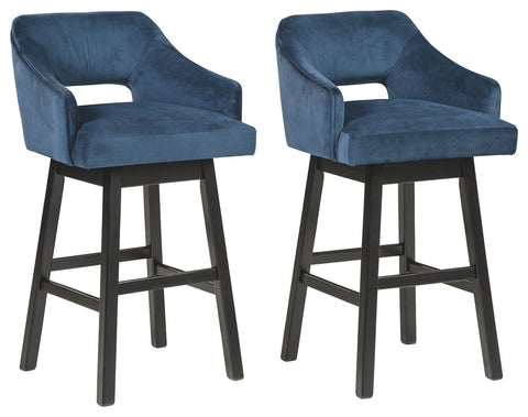 Tallenger - Blue/Dark Brown - Tall UPH Swivel Barstool(2/CN)