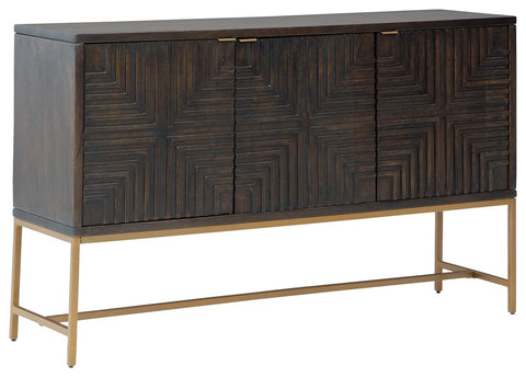 Elinmore - Brown/Gold Finish - Accent Cabinet