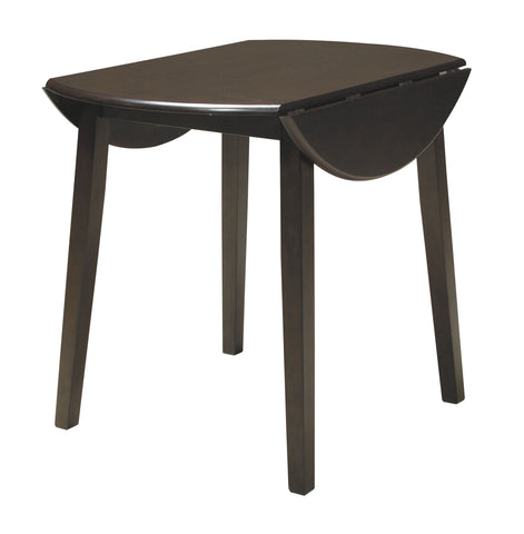 Hammis - Dark Brown - Round DRM Drop Leaf Table