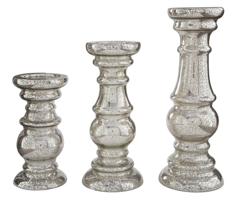 Rosario - Silver Finish - Candle Holder Set (3/CN)