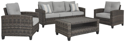 Cloverbrooke - Gray - Sofa/Chairs/Table Set (4/CN)