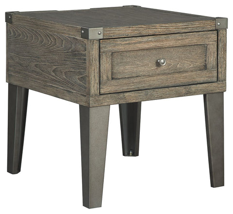 Chazney - Rustic Brown - Rectangular End Table