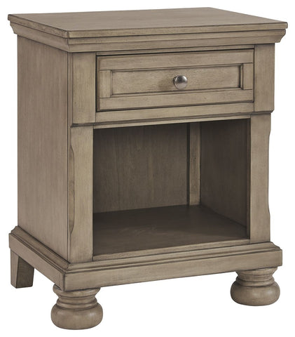 Lettner - Light Gray - One Drawer Night Stand