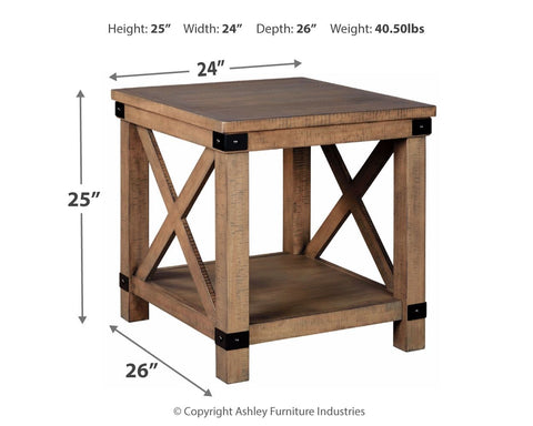 Aldwin - Gray - Rectangular End Table