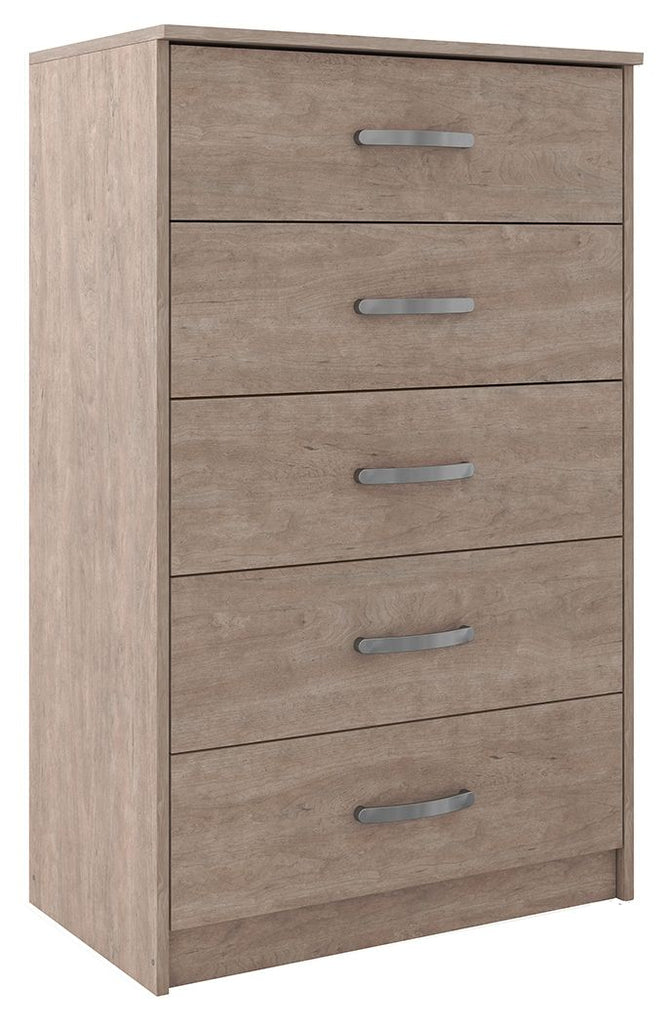 Flannia - Gray - Five Drawer Chest