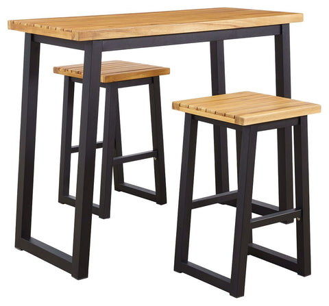 Town Wood - Brown/Black - Counter Table Set (3/CN)