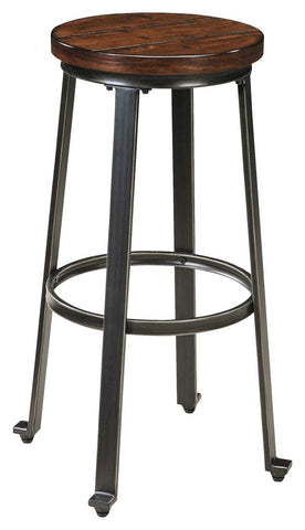 Challiman - Rustic Brown - Tall Stool (2/CN)